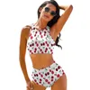 Swimwear pour femmes Sexy Fresh Fruit Print Bikini Maignement Cute Cherry Match High Set Coup Feminin Bikinis Beach Wear