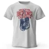 キングオブザリングボクシングチャンピオンプリントTシャツ男性のためのヴィンテージジムアパレルトップスティー240510