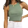 Neue Designer Sommer Frauen Rippen Tees ärmellose Pullover Tops Casual Solid O-Neck T-Shirt Y2K Sporty Crop Top Bulk Gegenstände Großhandel Kleidung