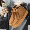 Lässige Schuhe Retro Brown für Männer Knöchelstiefel High Top Männer Winter Sneakers bequeme Wildleder -Leder -Chaussure Hommes