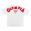 Olympia Men Tird Men, camiseta de algodão esportes Tops de manga curta Executando o treino de treino