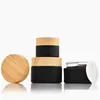 Packing Bottles Wholesale 5G-50G Black Frosted Glass Jar Cream Round Cosmetic Jars Hand Face Bottle With Wood Grain Er Drop Delivery O Dhws7