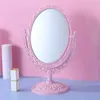 Miroirs compacts coeur rose style européen rétro maquillage miroir mignon fille ovale princesse cosmétique dortoir créatif Q240509