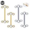 Nippelringe 1PCS G23 Titan Pierc Gold Farbe Nippel Ringe CZ Lünette Set Piercing Nippel Mamilo Piercings Sexy Frauen Körper Schmuck 14G Y240510