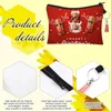 DHL50Sets Sublimation Blank Cosmetic Bags 8pc Set Including DIY Heat Transfer Makeup Bags with Zipper, Keychains, Tassels, Jump Rings for DIY