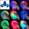 Crystal Luminal LED Light Fidget Spinner Hand Top Spinners brille dans les jouets de soulagement de stress EDC foncé Gyroscope cinétique pour les enfants 240510