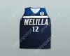 Custom nay mens Youth / Kids Darko Balaban 12 Club Melilla Baloncesto Navy Blue Basketball Jersey Top cousé S-6XL