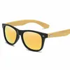 Солнцезащитные очки бренд бамбуковые ноги поляризованные солнцезащитные очки для мужских классических квадратных очков Модные ретро -женские женские Oculos de Sol UV400 Q240509