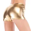 Short féminin pantalon chaud chaud femme faux shorts culant brillant métallique rave danse cuir pantalon court strt de danse de danse club club 2024 y240504