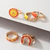 Cluster Rings 5pcs/sets Colorful Daisy Flowers Joint Ring Sets For Women Shiny Crystal Stone U Geometry Alloy Metal Jewelry Anillo