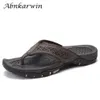 Summer Mens PU Slifori in pelle Flops da esterno Uomini Slipping Casclas Casclas Hombre Flip Flop News 2020 Flipflips Flipflips