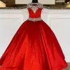 Fashion Little Miss Pageant Dress for Teens Juniors Toddlers AB Stones Crystal Taffeta Long Kids Gown Formal Party Beading High Necklin 211L