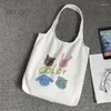 Abendbeutel drucken Cartoon Canvas -Tasche im Frühling Sommer frischer literarischer Kunst College -Stil Ins weiblich Japanisch