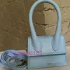 Delicate luxe Jaq Designer Tote Authentic Bag In Blue Suede Solid Color Modieuze textuur Een schouder Kleine handtas