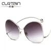 Luxury Hipster Personnalité féminine Woming Shades Sun Glasses Italie Marque Grande Frame Colorful