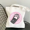 Boodschappentassen hartslag honden print vrouwen shopper tas canvas supermarkt bakken sac cabas bolsas reutilizables opvouwbaar voor