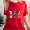 Women's T-Shirt Y2k Aesthetic Summer Loose T-shirt Christmas Ho Tops Cotton Festival Outfit T Dwarf Shirts Popular Santa Gnomes Shirt Y240509