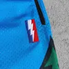 Shorts masculins MM Masmig Blue Timber Imprimé de basket-ball avec poches à fermeture éclair Russell Street Style SportPants J240510