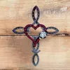 Figurine decorative Metal Horsehsoe Croce con decorazioni artistiche da parete cardiaca decorazioni per la casa a cavallo