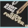 Colliers Pendants Bijoux Nom personnalisé Hip Hop Ice Out Personal CZ Bubbles Lettre Pendant Mens Rock Street Collier avec corde9851170