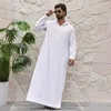 エスニック服ラマダン男子堅実なフード付きイスラム教徒トービイスラム長ガウンシャツローブ中東ファッションアバヤ男性