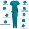 Scrubs Suite uniforme Suit à manches courtes en V V Topsjogger Pantalon Set Nursing Uniform Femmes Multicolor Pet Doctor Scrubs Scrubs Workwear 240502