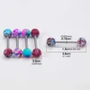 Nipple Rings 5PCS Acrylic Colored Speckled 14G Tongue Rings Nipple Straight Barbells Surgical Steel Tongue Piercing Jewelry for Women Men Y240510