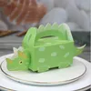 3pcs Geschenkverpackung 10pcs Dinosaurierparty Cookie Box für Babyparty Süßigkeiten Behandlungen Kinder Geburtstag Hochzeit Geschenke Papier ES Verpackung