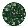 Relojes de pared Computer Electronic Circuit Board Geek Reloj Green PC Ingeniero de arte de arte Decoración de la oficina de regalos Q240509