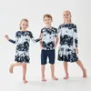 Kids Boys Girls Spring Summer Tie Dye Cotton Vêtements décontractés Enfants Enfants Set Top and Raier Matching 240507