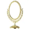 Compact Mirrors Side makeup mirror countertop plastic imitation metal dress tool retro princess Q240509