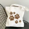 Sacchetti per la stampa leopardo stampa cani da donna tote tela spalla grande cartone animato eco di drogheria shopper borse