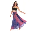 Vestido de diseño para mujer Perspectiva de encaje largo de cuello redondo Thai Thai Skirt Beach Holiday Vestido para mujer Falda Dos Big Swing Belly Dance Ball Dress Ekjj