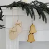 Decorative Figurines Cute A Pair Wooden Gloves Bells Pendants Christmas Tree Hanging Decor Kids Room Wall Decorations Nursery Baby Party