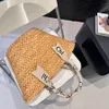 Livraison gratuite Sac de plage en fourreau de paille ch chouetter panier de panier de concepteur de luxe Crochet tissage boutique épaule craquette crossbody bownkknot populaire