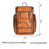 Рюкзак ретро -настоящий подлинная кожаная мужчина корова многофункциональная многофункциональная сумка для ноутбука на открытом воздухе Shoolbag