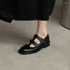 Chaussures décontractées Spring Femmes Oxfords Brown Pompes plates authentiques pour femmes en cuir