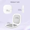 Kompakta speglar LED Compact Mini Makeup Mirror With Light 5x Pocket Size Portable Travel White Foldble Q240509