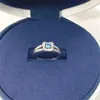 S925 SERRING Silver Womens Romantic Bijoux Bleu Topaz Engagement Mariage de mariage Anneau de naissance 240510