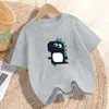 T-Shirts 3-14y Boys Cartoon Dinozor Baskı T-Shirt Çocuk Sevimli Giyim Bebek Dinozor Karikatür T-Shirt Boys Yaz Pamuk T-Shirtl2405