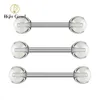 Nipple Rings Right Grand ASTM F136 Titanium Internally Threaded Nipple Straight Barbell with 5mm White Pearl 14G Tongue Ring Nipple Piercing Y240510