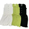 Designer Tweed Piece Dress Knits Set voor dames sets korte rokken revers gebreide vest -pakken