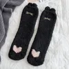 Women Socks Lovely For Kawaii Thicken Cashmere Middle Tube Sweet Girls Soft Warm Outwear Floor Wear