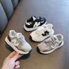 Sneakers 2022 Autumn New Baby Shoes 1-9 Soft Soled for Boys and Girls Korean Leather Sports H240510