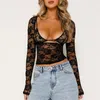 Robes de travail xingqing tenue en dentelle en deux pièces pour femmes vêtements sexy à manches longues T-shirt avec soutien-gorge et mini bodycon jupe de fête