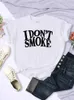 T-shirt pour femmes je ne fume pas la lettre noire imprimement femme T-shirt confortable Vêtements respirants tops décontractés femelles courtes slve t y240509