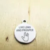 Colares pendentes 20pcs/lote-Live Long and Prosper Stainless Aço Stonless Charms-Pingentes de bricolage personalizados com gravação a laser