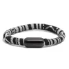 Bracelets de charme Bracelet enveloppant ethnique pour hommes femmes 6 mm Bohême corde braslet noir en acier inoxydable en acier inoxydable plage nautique Pulséria Y240510