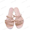 2024 Nieuwe stijl Designer Sandaaldame Dames uit het hele Recreatie Schoenvakantie Pool Stranddia's Flat Bottom Slippers Fashion Jelly Chains Slipper voor damesflops