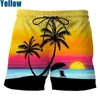 Shorts maschile Coconut Tree Hawaiian Beach 3D Stampa 3D Summer Swimming High Elastic Swit Swim Trunks
